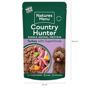 Natures Menu Country Hunter Farm Reared Turkey Wet Dog Food Pouches - Natural Wet Dog Food
