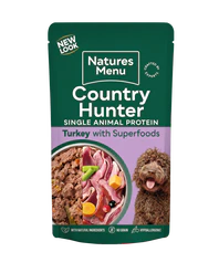 Natures Menu Country Hunter Farm Reared Turkey Wet Dog Food Pouches - Natural Wet Dog Food