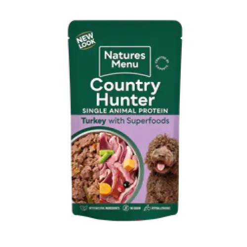 Natures Menu Country Hunter Farm Reared Turkey Wet Dog Food Pouches - Natural Wet Dog Food