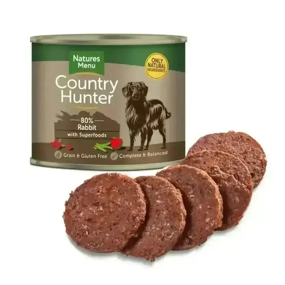 Natures Menu Country Hunter Rabbit Can with 80% quality lean rabbit