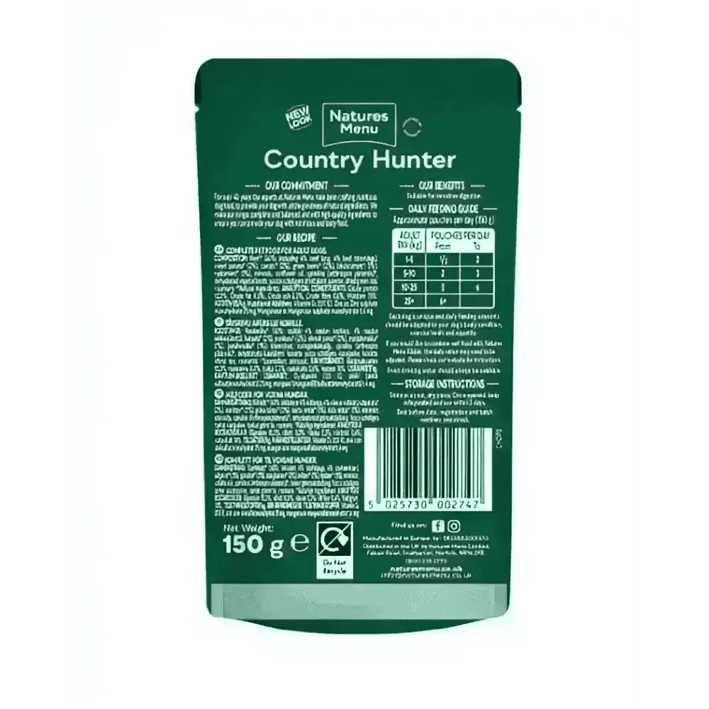 Natures Menu Country Hunter Grass Grazed Beef Dog Food Pouch