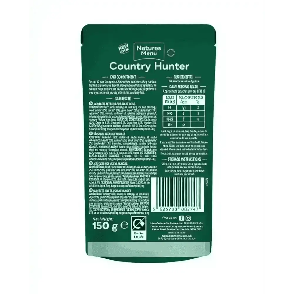 Natures Menu Country Hunter Grass Grazed Beef Dog Food Pouch