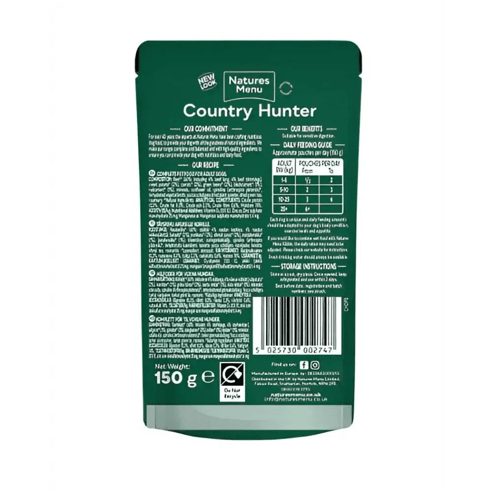 Natures Menu Country Hunter Grass Grazed Beef Dog Food Pouch