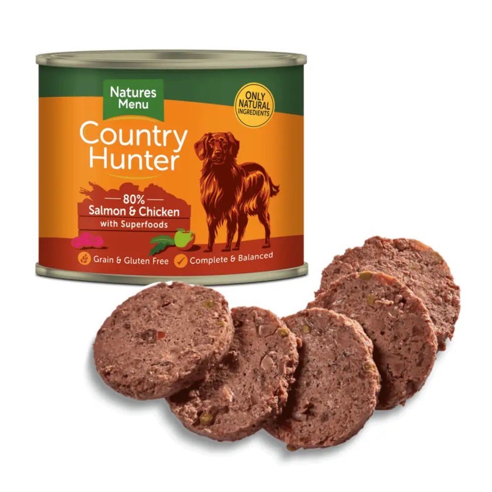 Natures Menu Country Hunter responsibly sourced salmon and chicken can