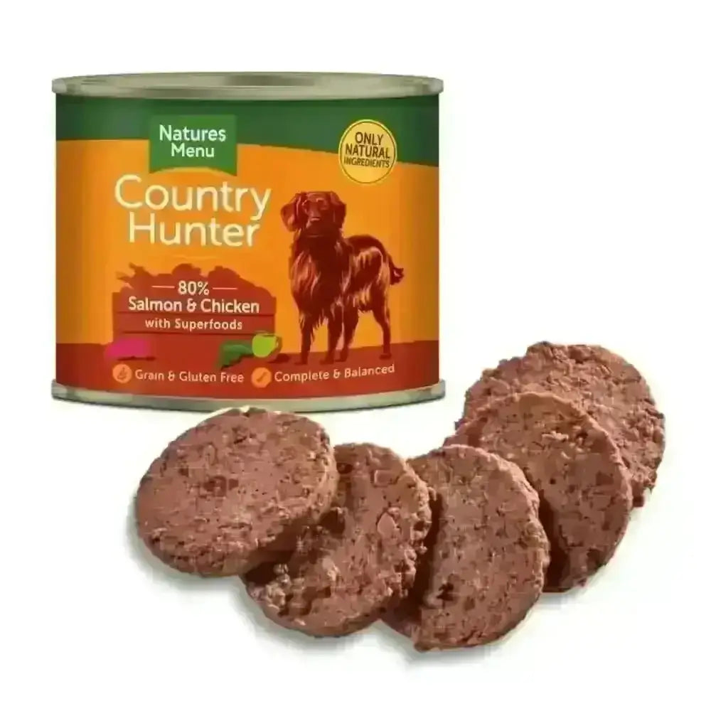Natures Menu Country Hunter responsibly sourced salmon and chicken can