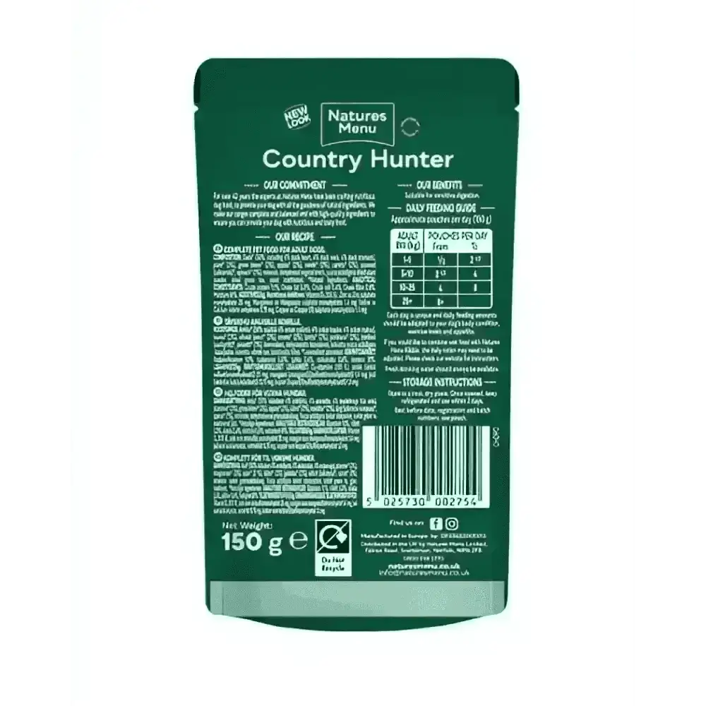 Natures Menu Country Hunter Succulent Duck Wet Dog Food Pouch