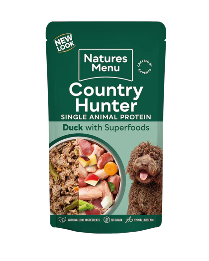 Natures Menu Country Hunter Succulent Duck Wet Dog Food Pouches - Natural Wet Dog Food
