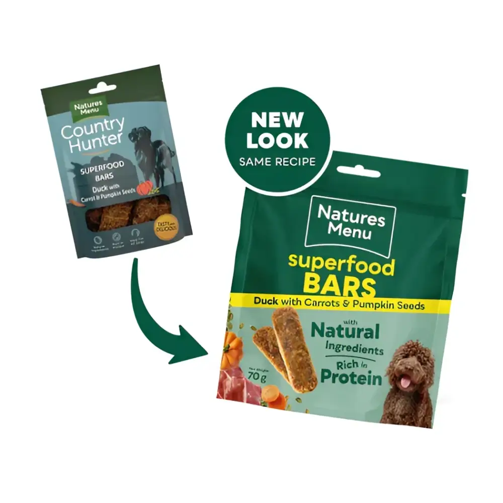 Natures Menu Country Hunter Superfood Bar with Duck, Carrots, Pumpkin Seeds for dogs