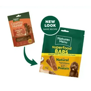 Natures Menu Country Hunter Superfood Bar with chicken, coconut, chia seeds, rich in protein