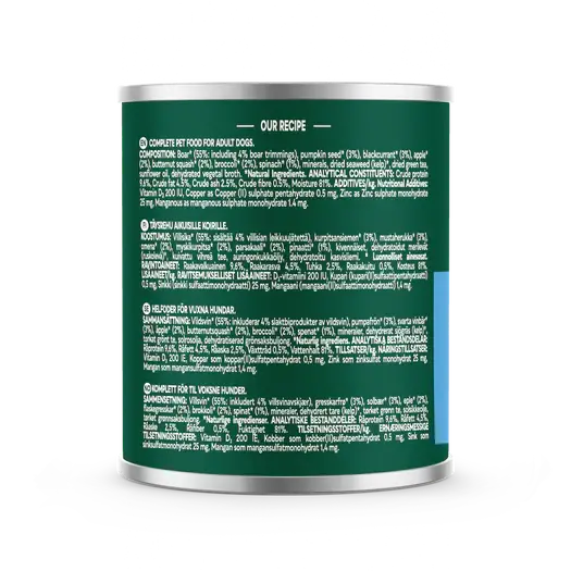 Natures Menu Country Hunter Wild Boar Can - Natural Wet Dog Food