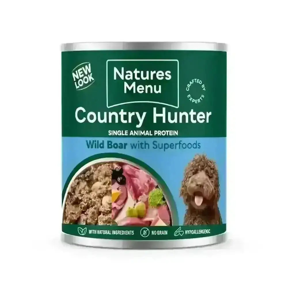 Natures Menu Country Hunter Wild Boar Can with Meaty Wild Boar and Superfoods
