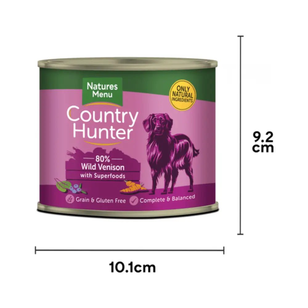 Natures Menu Country Hunter wild venison dog food can with superfoods
