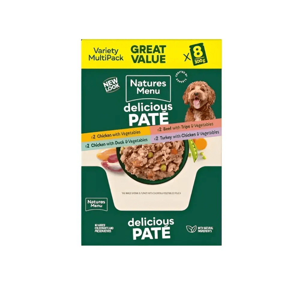 Natures Menu gently cooked pate dog food multipack with vitamin D3 200IU