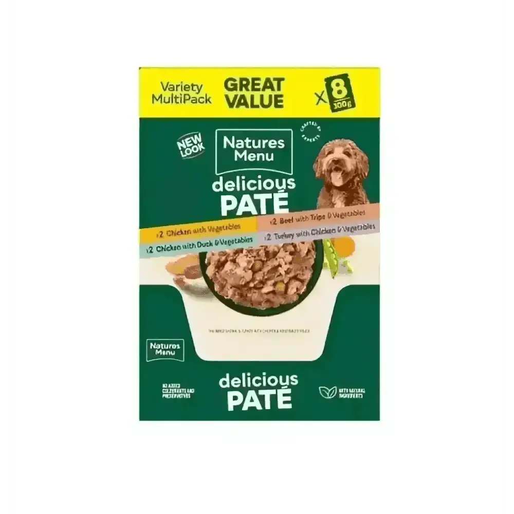 Natures Menu gently cooked pate dog food multipack with vitamin D3 200IU