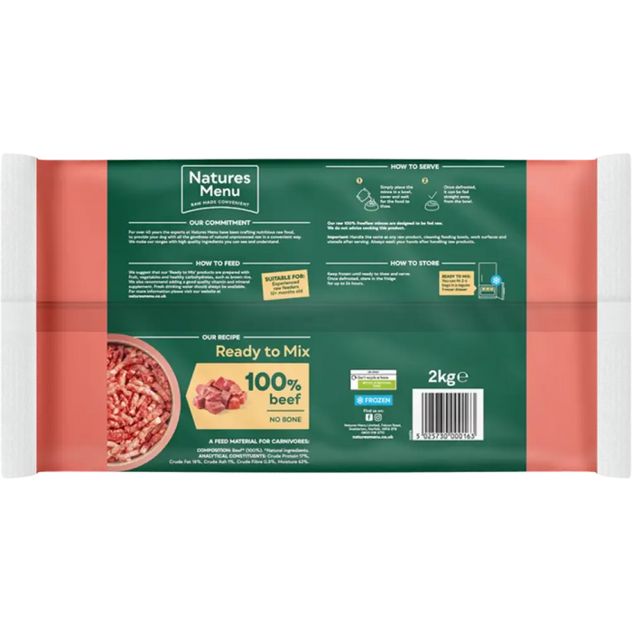 Natures Menu Raw Freeflow Beef
For Adult Dogs | Natural raw for dogs