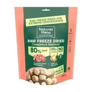 Natures Menu freeze dried 80/20 quality beef dog food pouch, 250g