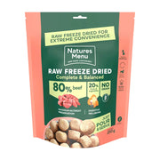 Natures Menu freeze dried 80/20 quality beef dog food pouch, 250g