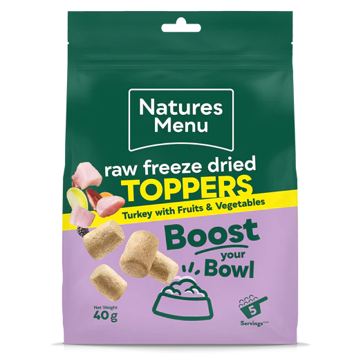Natures Menu Freeze Dried Topper - Turkey 40g - Natural Dry Dog Food