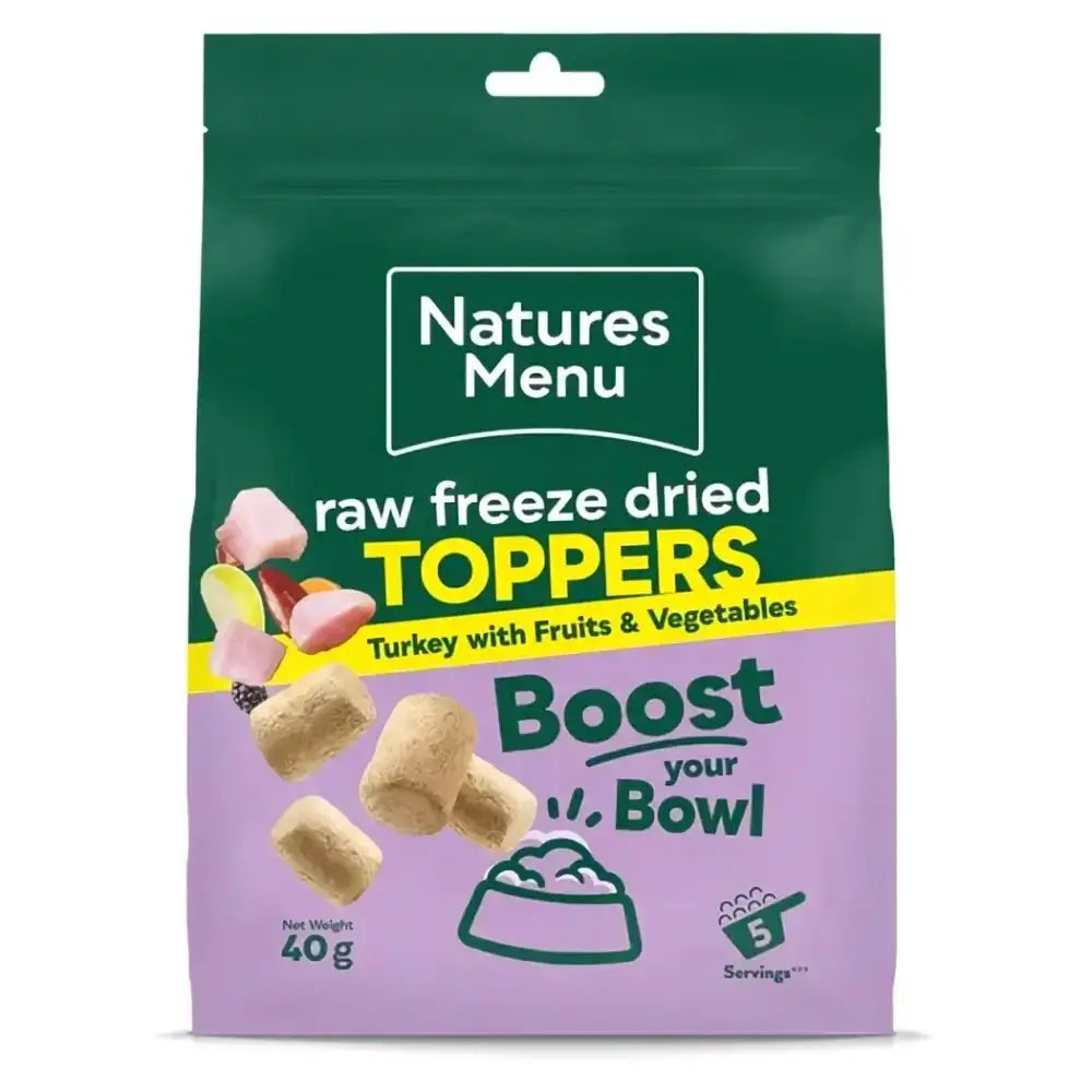 Natures Menu Freeze Dried Topper - Turkey 40g - Natural Dry Dog Food
