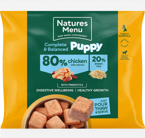 Natures Menu Complete & Balanced Puppy Chicken with Salmon and Brown Rice Complete Food | Natural raw food for puppies