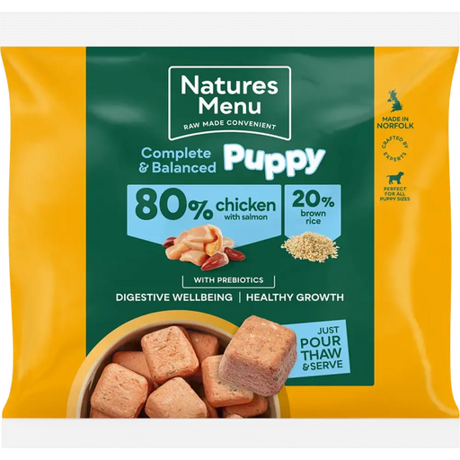 Natures Menu Complete & Balanced Puppy Chicken with Salmon and Brown Rice Complete Food | Natural raw food for puppies