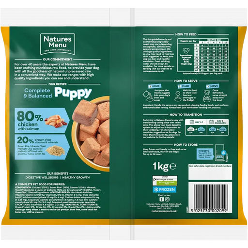 Natures Menu Complete & Balanced Puppy Chicken with Salmon and Brown Rice Complete Food | Natural raw food for puppies