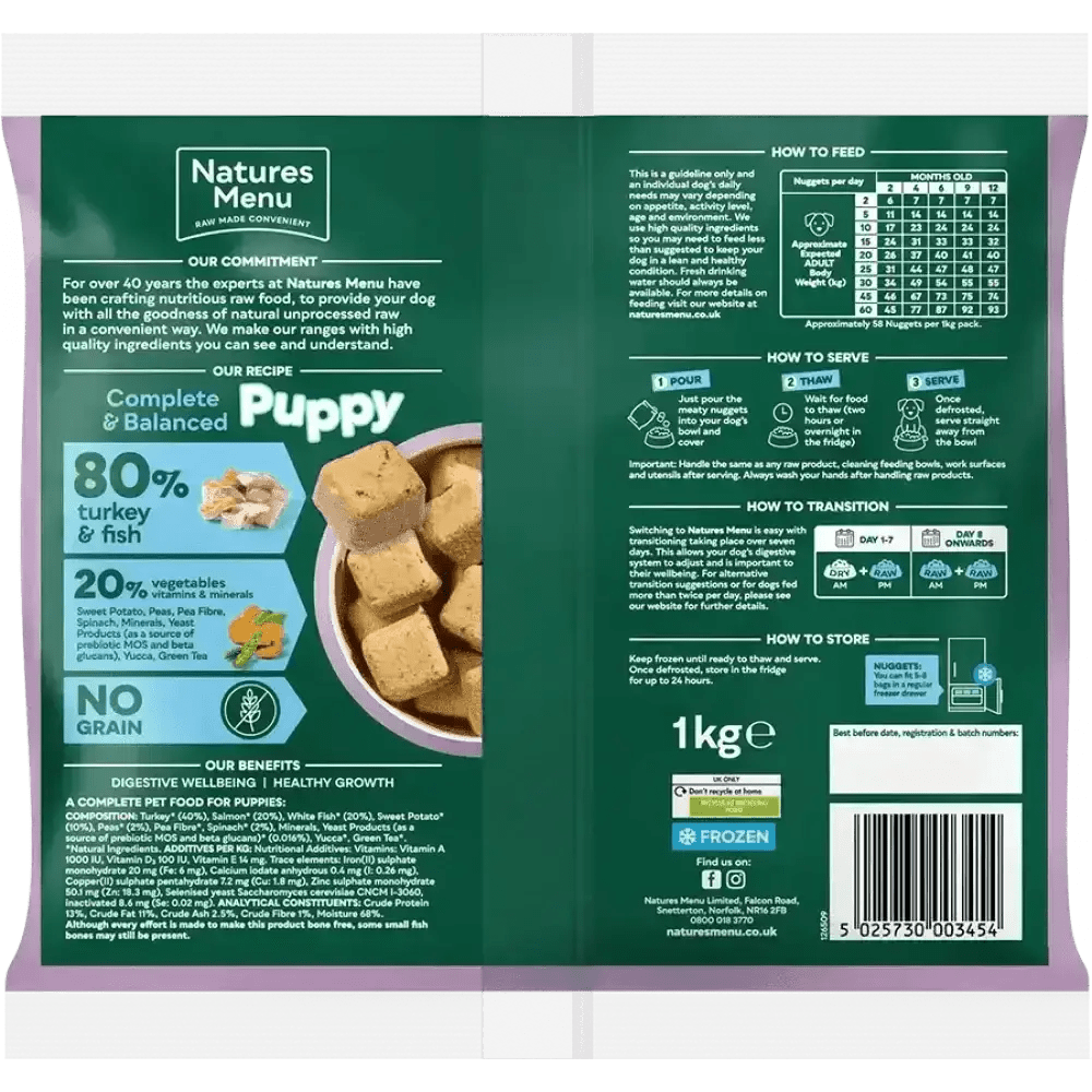 Natures Menu Turkey and Fish Puppy Food for Healthy Growth