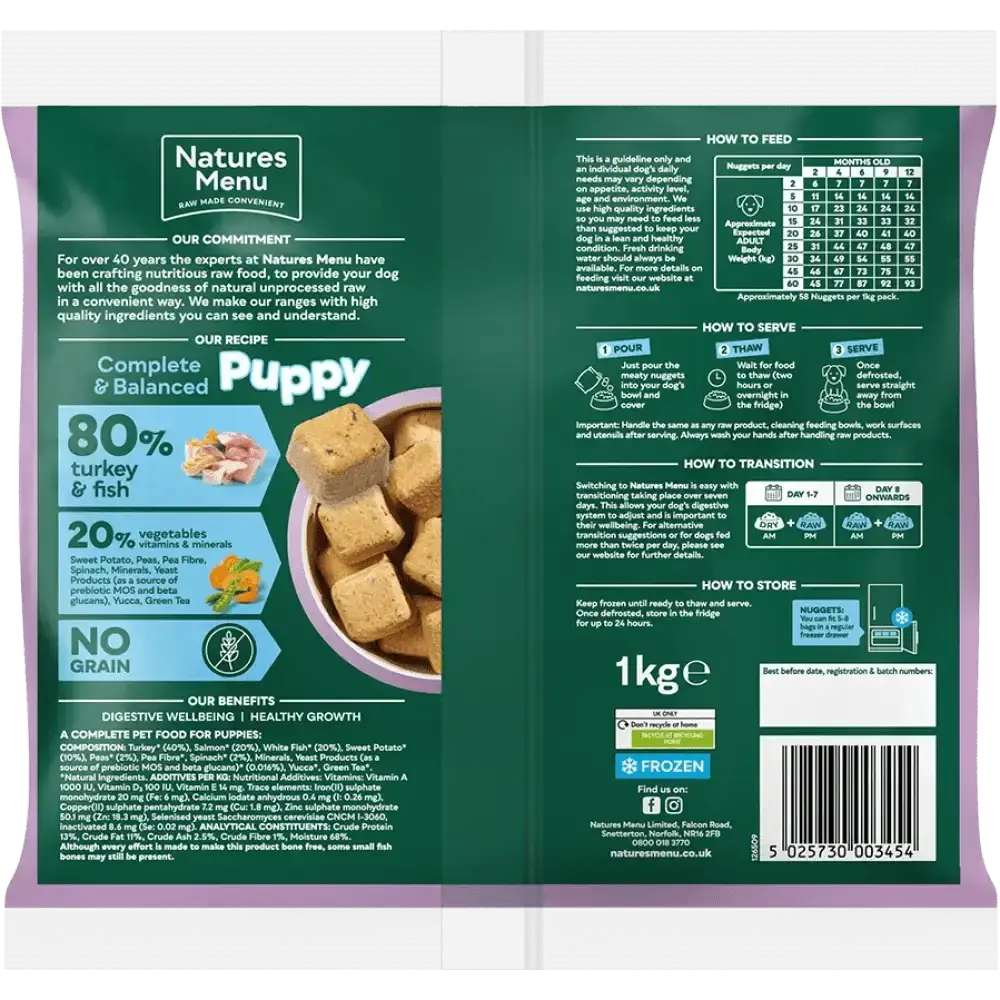 Natures Menu Turkey and Fish Puppy Food for Healthy Growth