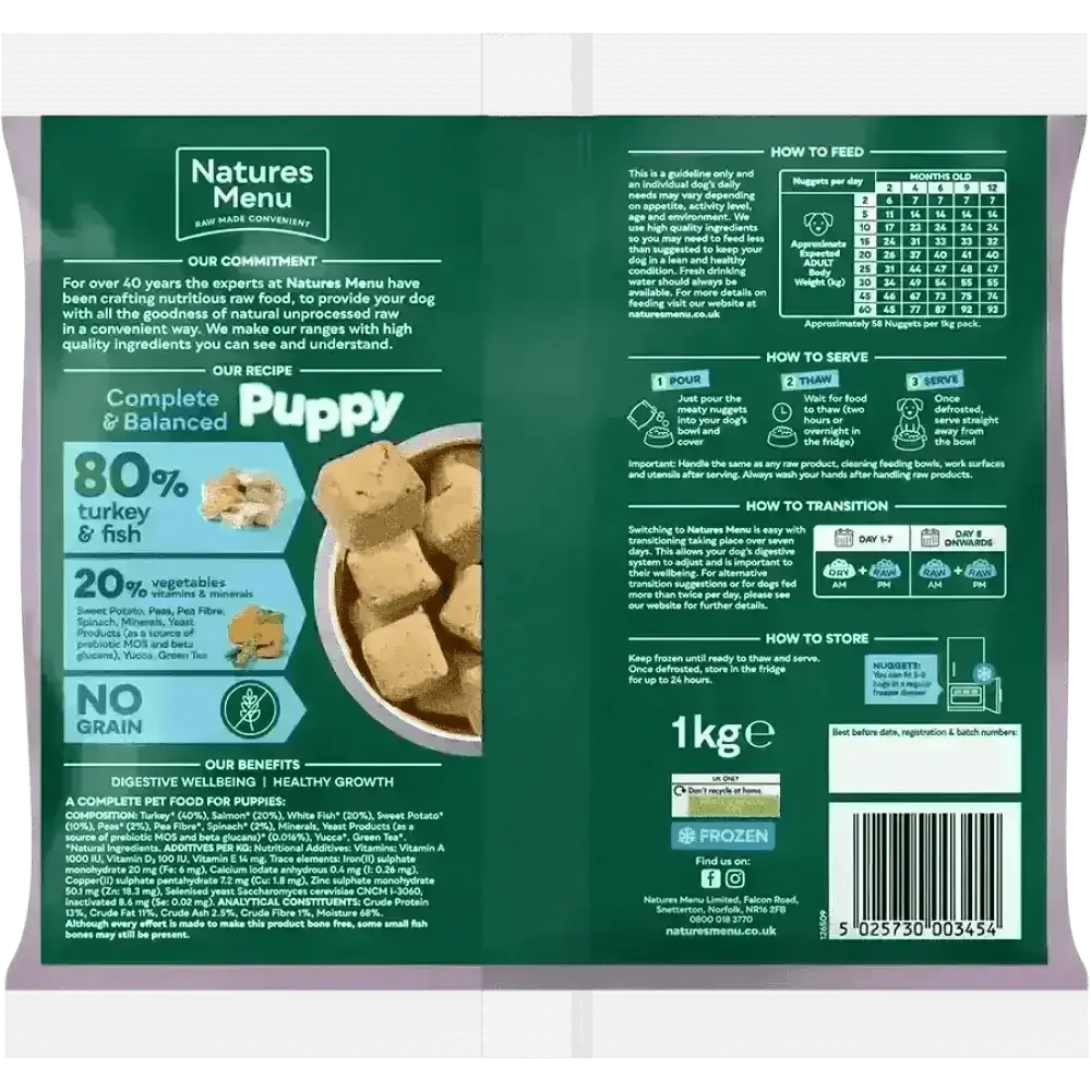 Natures Menu Turkey and Fish Puppy Food for Healthy Growth