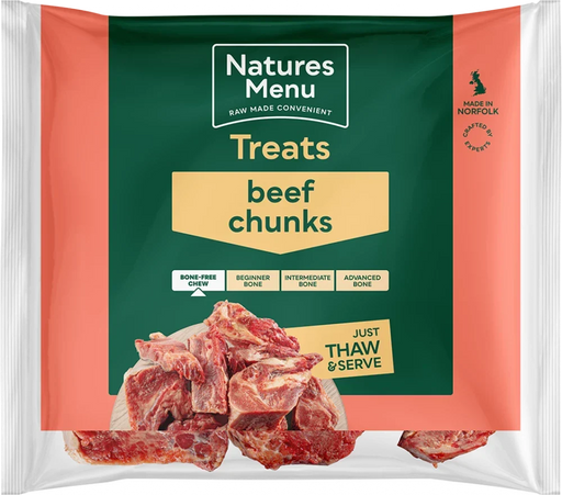 Natures Menu Raw Beef Chunk Treats | Natural raw treats for dogs