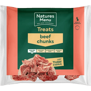 Natures Menu raw beef chunks ultimate chewing meat treat bag