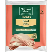 Natures Menu raw beef ribs dog treat bag for adult dogs