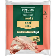 Natures Menu raw beef ribs dog treat bag for adult dogs