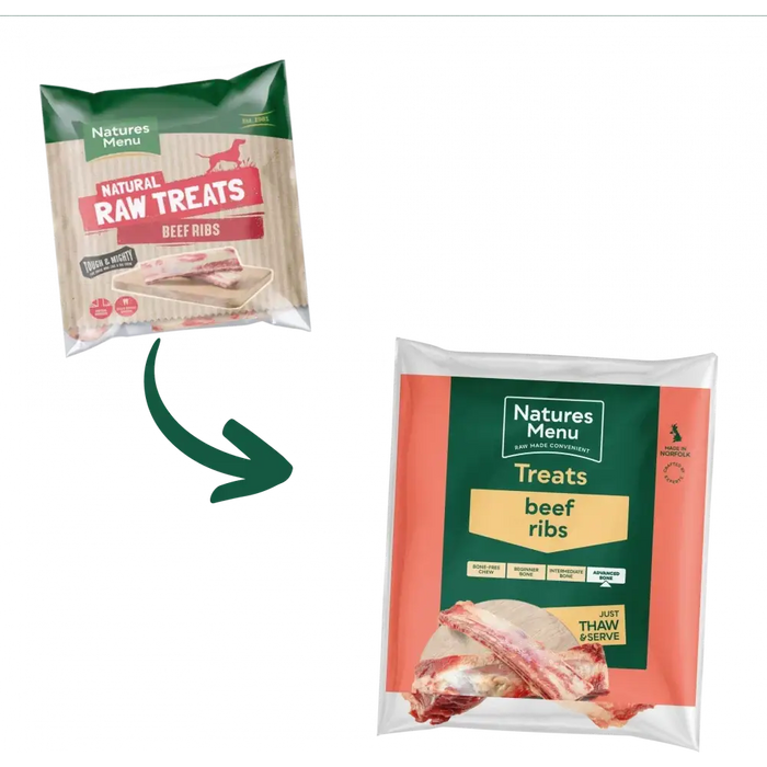Natures Menu Raw Beef Rib Treats for Adult Dogs | Natural raw dog treats
