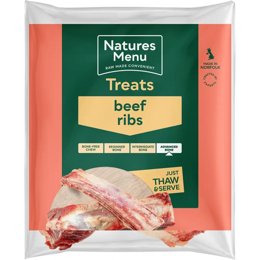 Natures Menu Raw Beef Rib Treats for Adult Dogs | Natural raw dog treats