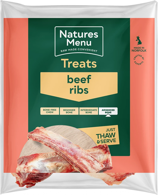 Natures Menu Raw Beef Rib Treats for Adult Dogs | Natural raw dog treats