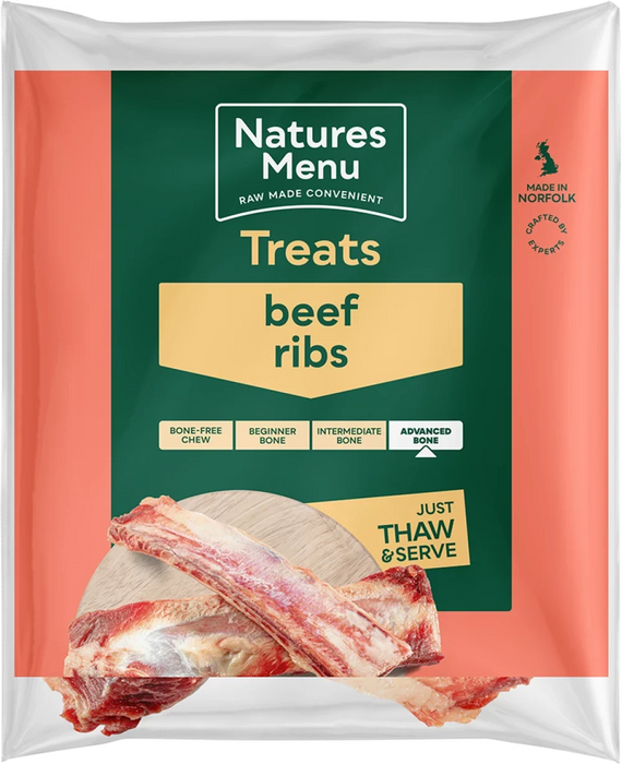 Natures Menu Raw Beef Rib Treats for Adult Dogs | Natural raw dog treats