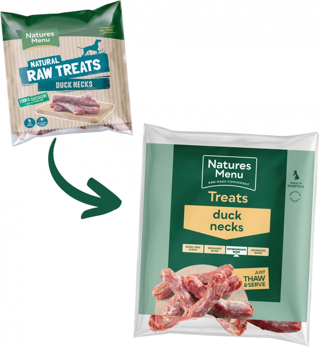 Natures Menu Raw Duck Neck Treats | Natural raw treats for dogs