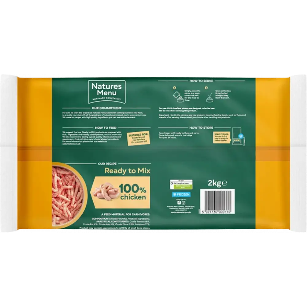 Natures Menu Raw Freeflow Chicken | Natural raw for dogs