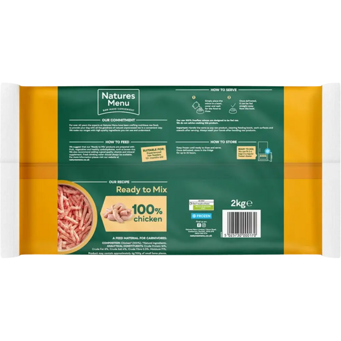 Natures Menu Raw Freeflow Chicken | Natural raw for dogs