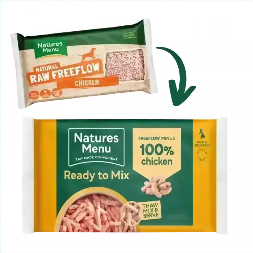 Natures Menu raw freeflow high quality mince chicken pack