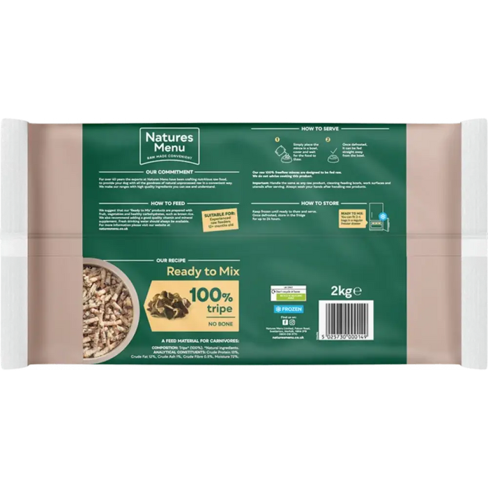 Natures Menu Raw Freeflow Tripe
For Adult Dogs | Natural raw food for adult dogs