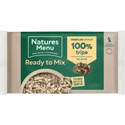 Natures Menu quality minced tripe cat food in green white package