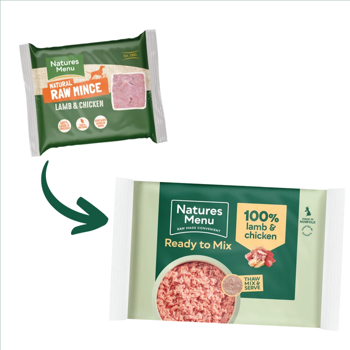 Natures Menu Raw Lamb & Chicken Mince Blocks | Natural raw dog food