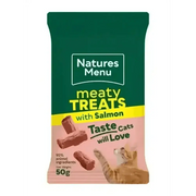 Natures Menu salmon and trout mini treats with real meat, 50g bag