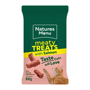 Natures Menu salmon and trout mini treats with real meat, 50g bag