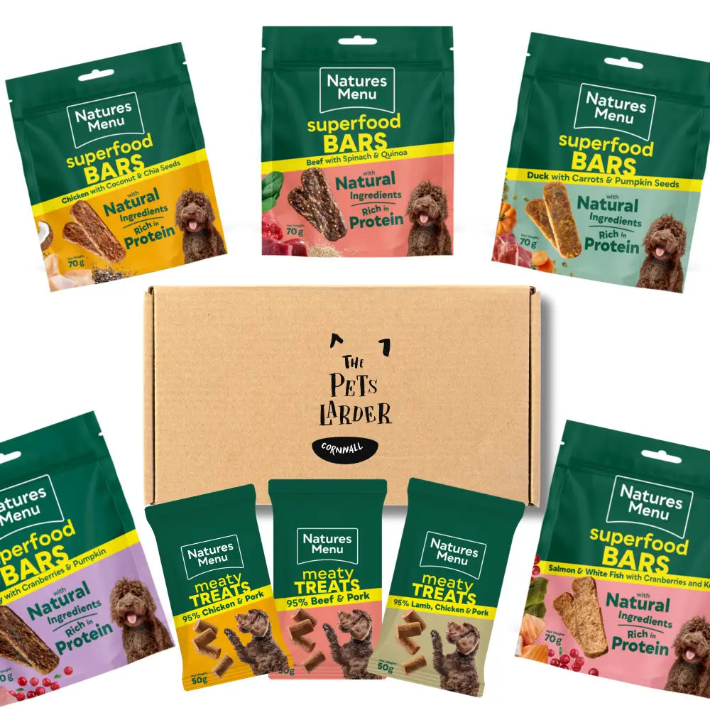 Natures Menu superfood bars bundle with chicken mini treats
