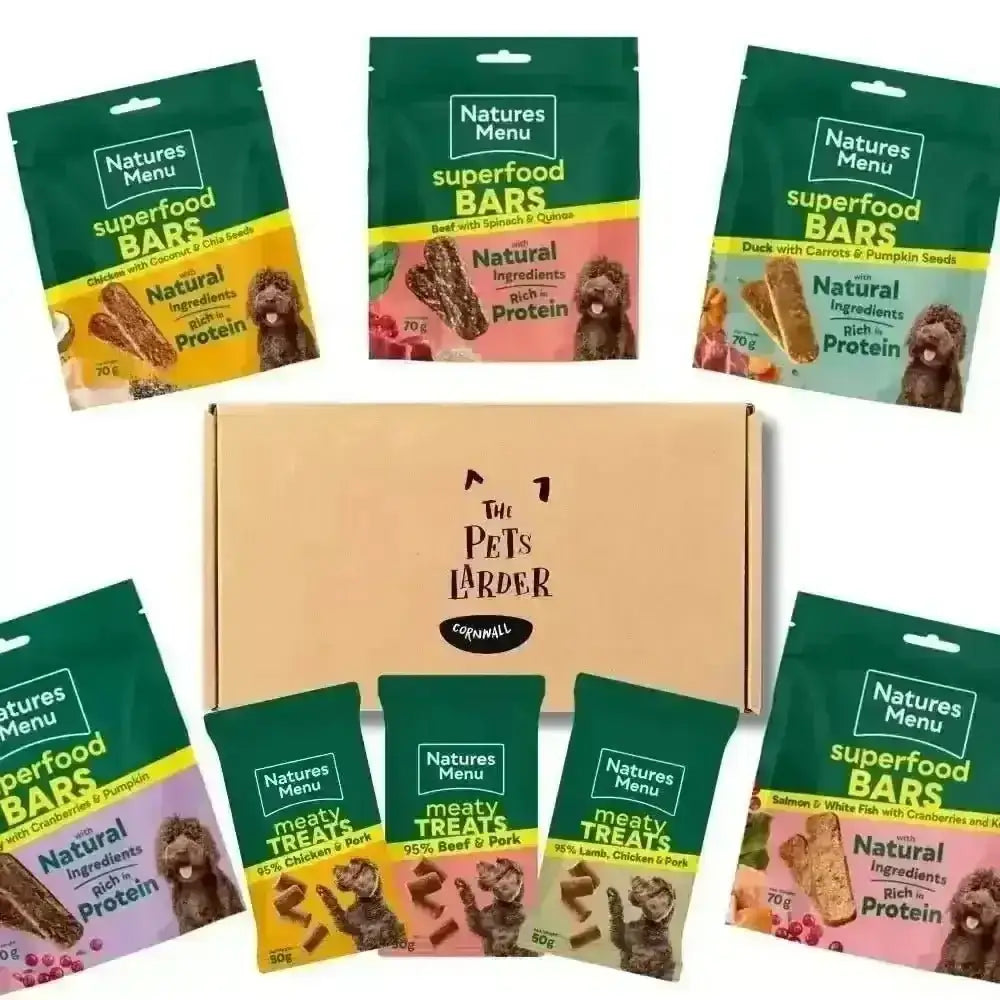 Natures Menu superfood bars bundle with chicken mini treats