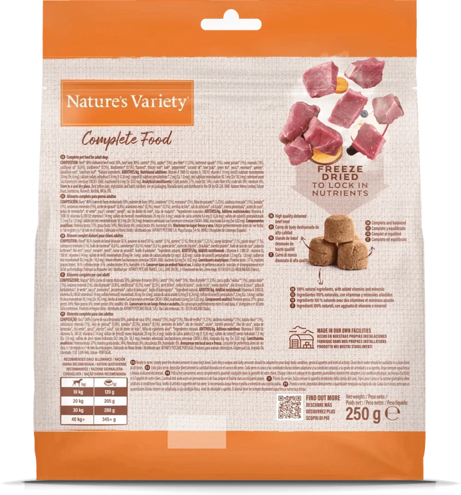 Nature's Variety Complete Freeze Dried Adult Food Beef 250g Natures Variety