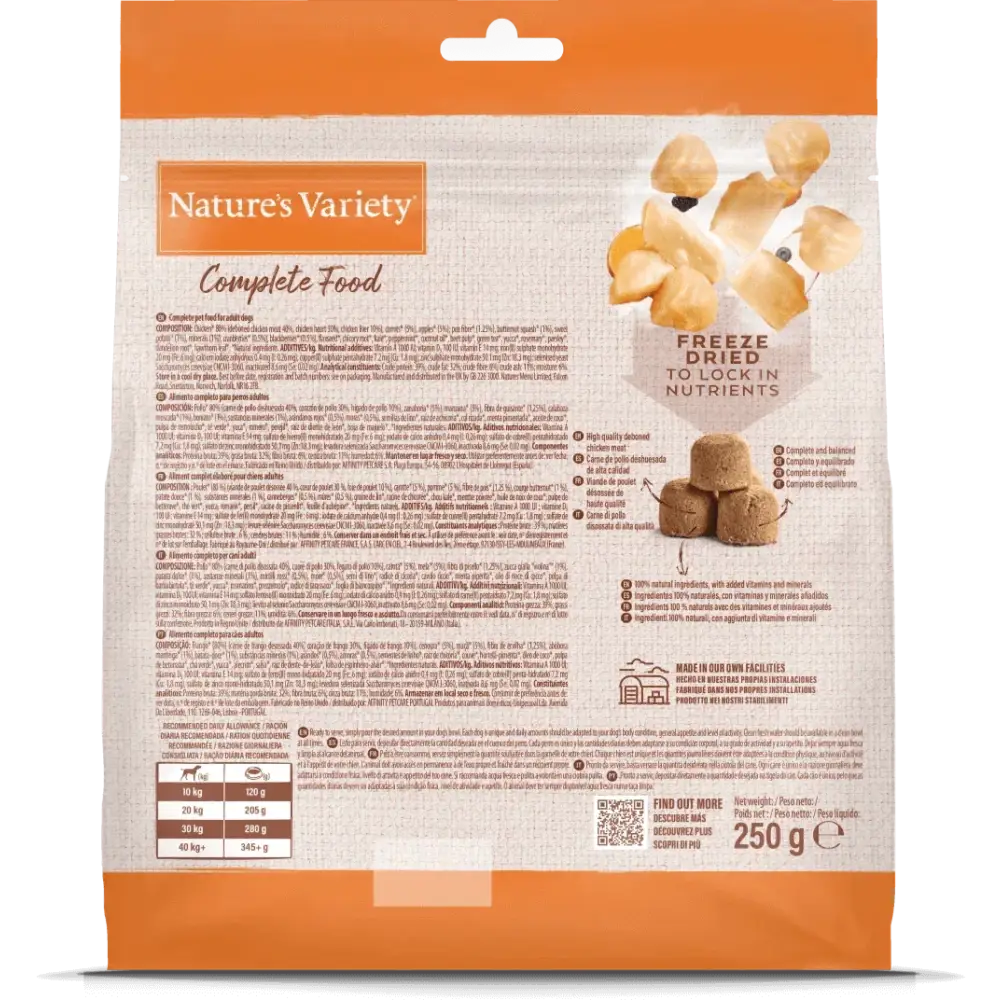 Nature's Variety Complete Freeze Dried Food Adult Chicken 250g Natures Variety